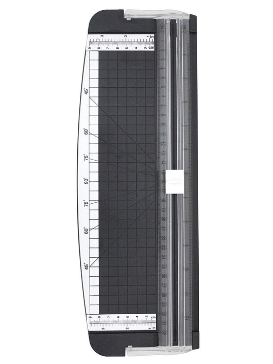 Qatalitic 12 inch Portable A4 Paper Cutter, Guillotine Paper Trimmer with Handsafe Guard and Side Ruler for Standard Cutting of A4 Paper, Photos, Scrapbooking, or Labels (Multicolour)