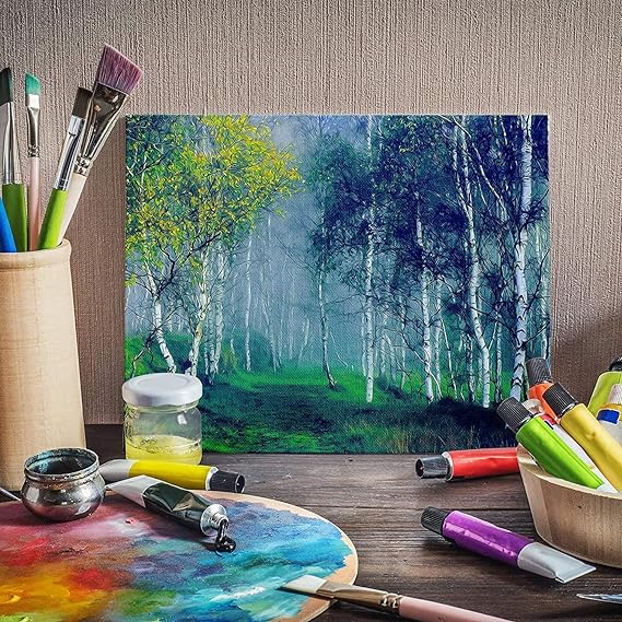 Qatalitic Set of 6 pc. 5 x 7 inch Canvas Board, 100% Cotton, Acid Free, Blank White 4mm Thickness Canvases for Oil, Acrylic & Watercolour Paint