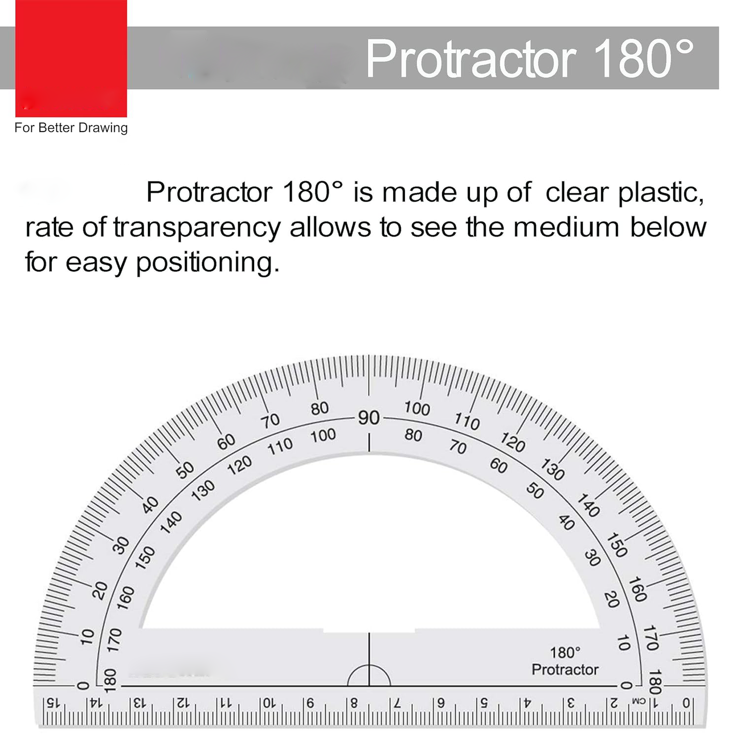 Qatalitic Circle and Semi-Circle Protractor Set, 180° Protractor and 360° Protractor, for School, College, and Engineering Projects