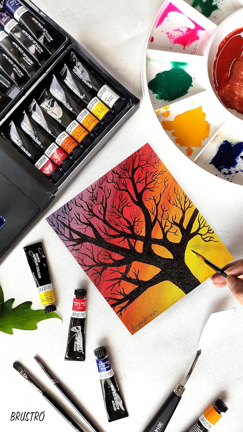 Qatalitic  Artists ’ Acrylic Colour Set of 12 Colours X 12ML Tubes