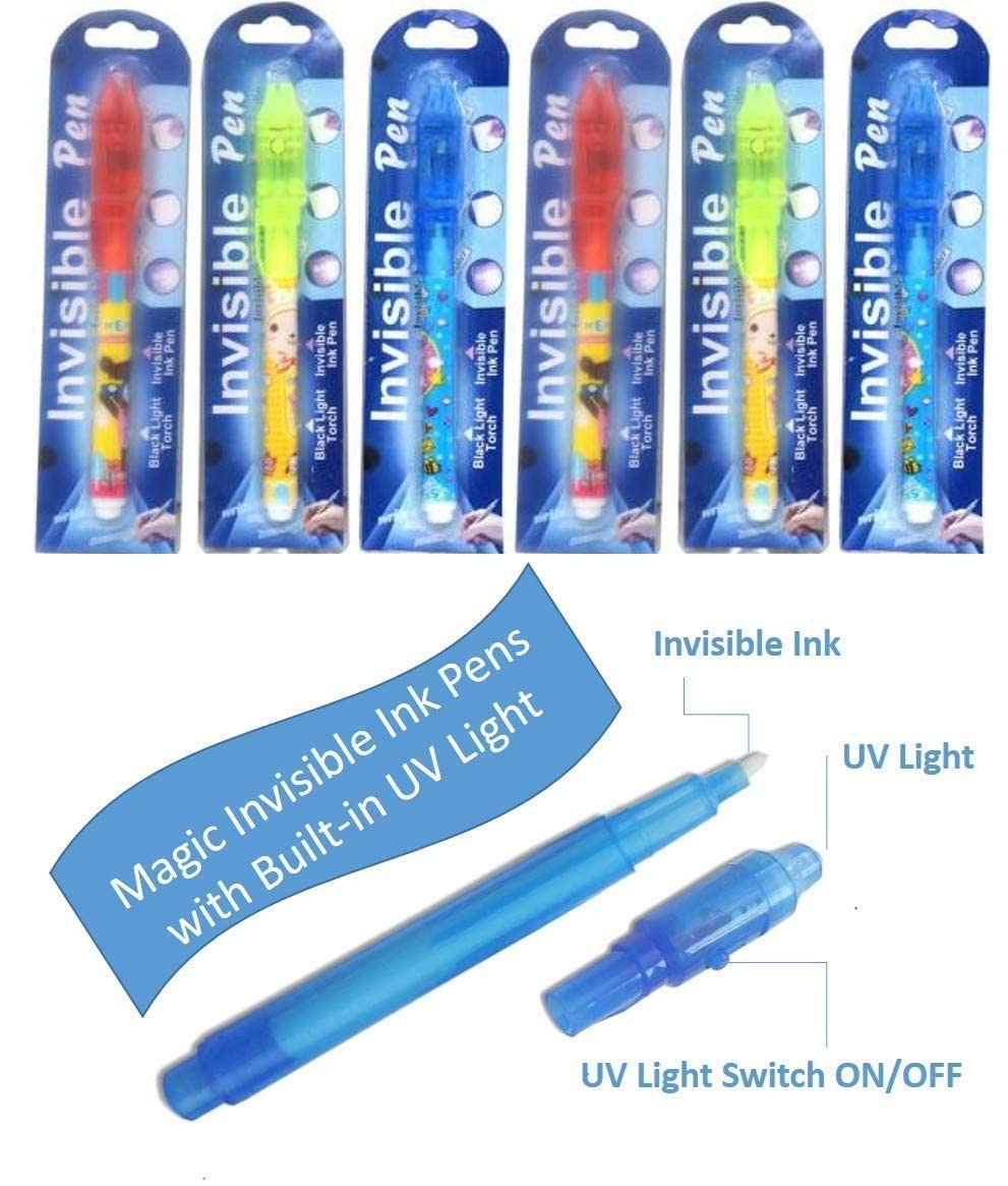 Qatalitic:20 Pc Invisible Ink Magic Pen,with Uv-Light Return Gifts Birthday Party for all ages,Spy Pen Cheating Pen Gadget			Qatalitic:20 Pc Invisible Ink Magic Pen,with Uv-Light Return Gifts Birthday Party for all ages,Spy,cheating penGadget