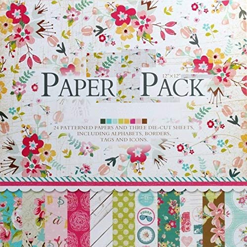 Qatalitic Pattern Design Printed Papers for Art & Craft (VS12005), Size: 12 X 12 Inch for Greeting Cardmaking & Project book making (24 Patterned Sheets + 3 Die Cut Sheets) Paper Designer Paper Pack