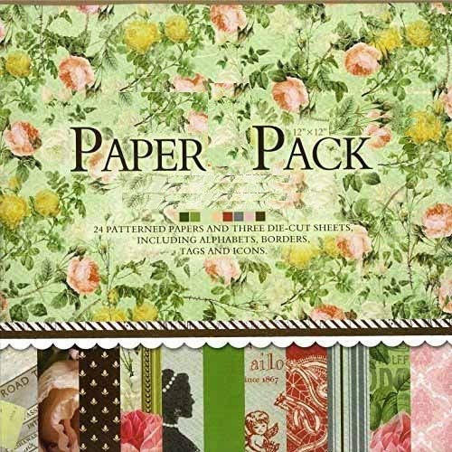 Qatalitic Pattern Design Printed Papers for Art & Craft (VS12011), Size: 12 X 12 Inch for Greeting Cardmaking & Project book making (24 Patterned Sheets + 3 Die Cut Sheets) Paper Designer Paper Pack