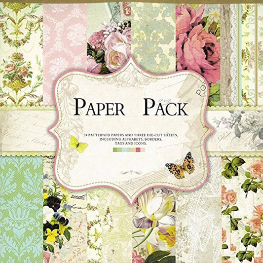 Qatalitic Pattern Design Printed Papers for Art & Craft (VS12017), Size: 12 X 12 Inch for Greeting Cardmaking & Project book making (24 Patterned Sheets + 3 Die Cut Sheets) Paper Designer Paper Pack