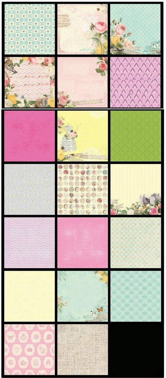 Qatalitic Set of 40 Pattern Design Printed Papers for Art & Craft (VS8007),Size: 8 X 8 Inch for DIY Greeting Card making & Project Book Making, Paper Designer Paper Pack