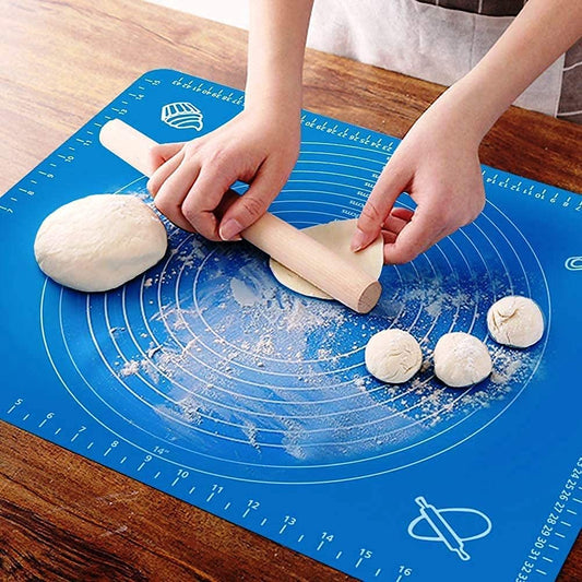 Qatalitic Silicone Baking Mat Roti mat Silicone Chapati Atta Kneading Mat Non - Stick Fondant Rolling Mat Stretchable for Kitchen Roti Chapati Cake – Multicolor (Baking Mat 50 * 40 cm)