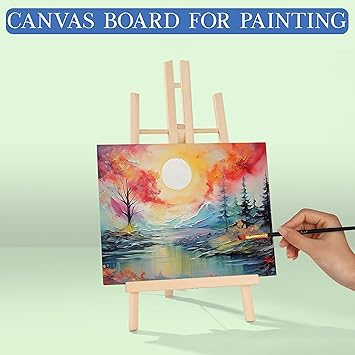 veriexpress Canvas Panel for Painting 12 X 12inch with 3mm Super Thick MDF Board - 2pcs | 100% Cotton Canvas Double Primed with Acid Free Acrylic Gesso | for Acrylic, Oil, Watercolor Painting