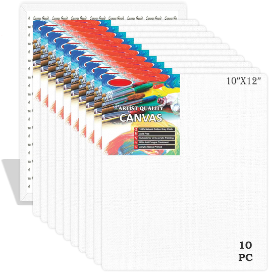 Qatalitic Canvas 10 X 12 Canvas Board Cotton Medium Grain Board Canvas (Set of 3) (White)