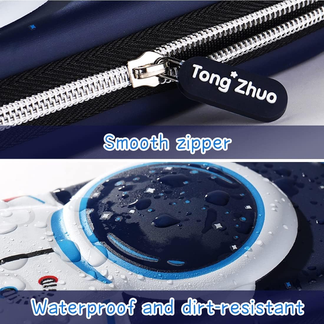 Qatalitic Big Size EVA 3D Cover Pencil Case, Large Capacity (Space Astronaut) Pencil Case with Compartments, School Pouch Organizer for Students, Stylish Pen Holder Pouch, Art Pencil Box (Deep Blue)