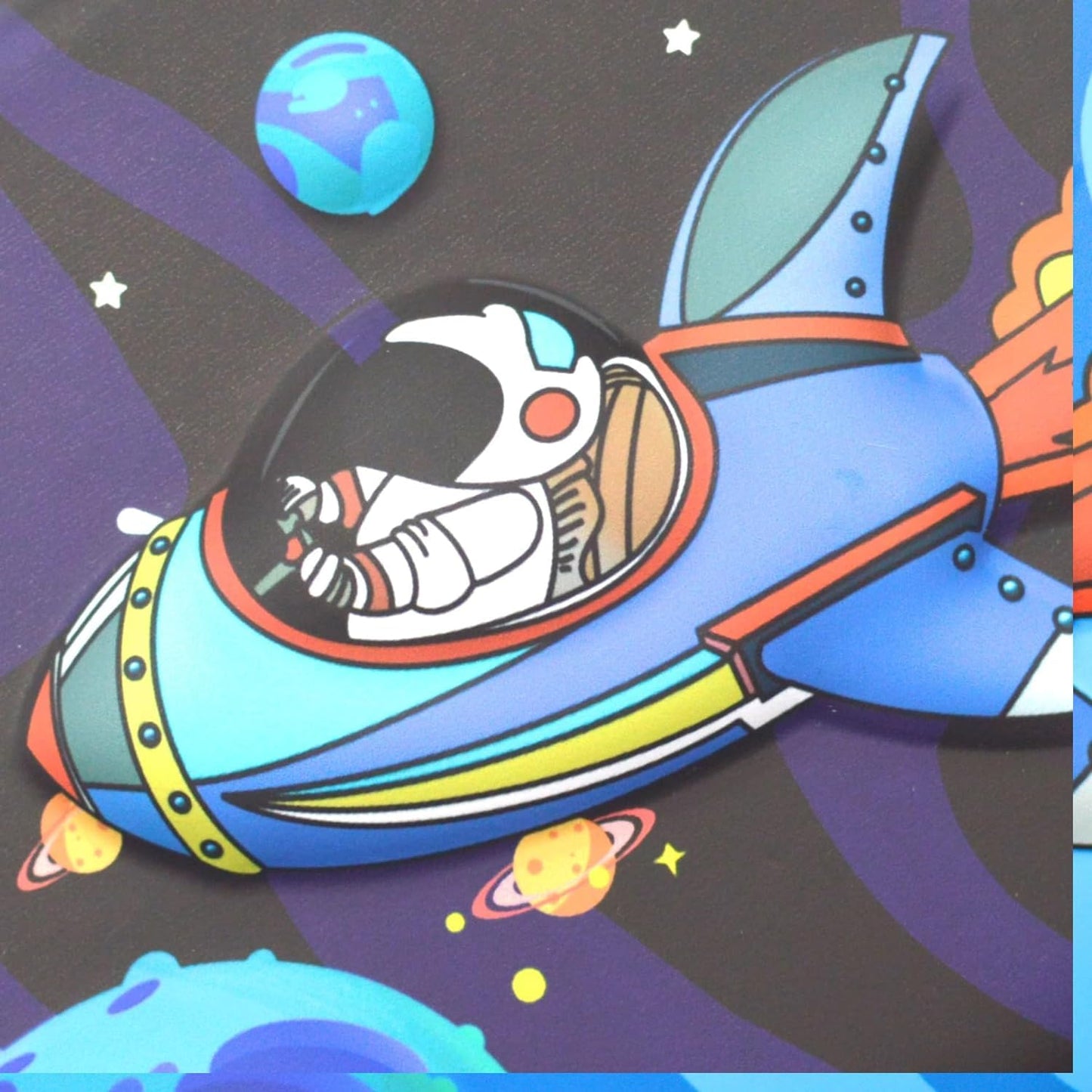 Qatalitic Big Size EVA 3D Cover Pencil Case, Large Capacity (Space Astronaut) Pencil Case with Compartments, School Pouch Organizer for Students, Stylish Pen Holder Pouch, Art Pencil Box (Deep Blue)