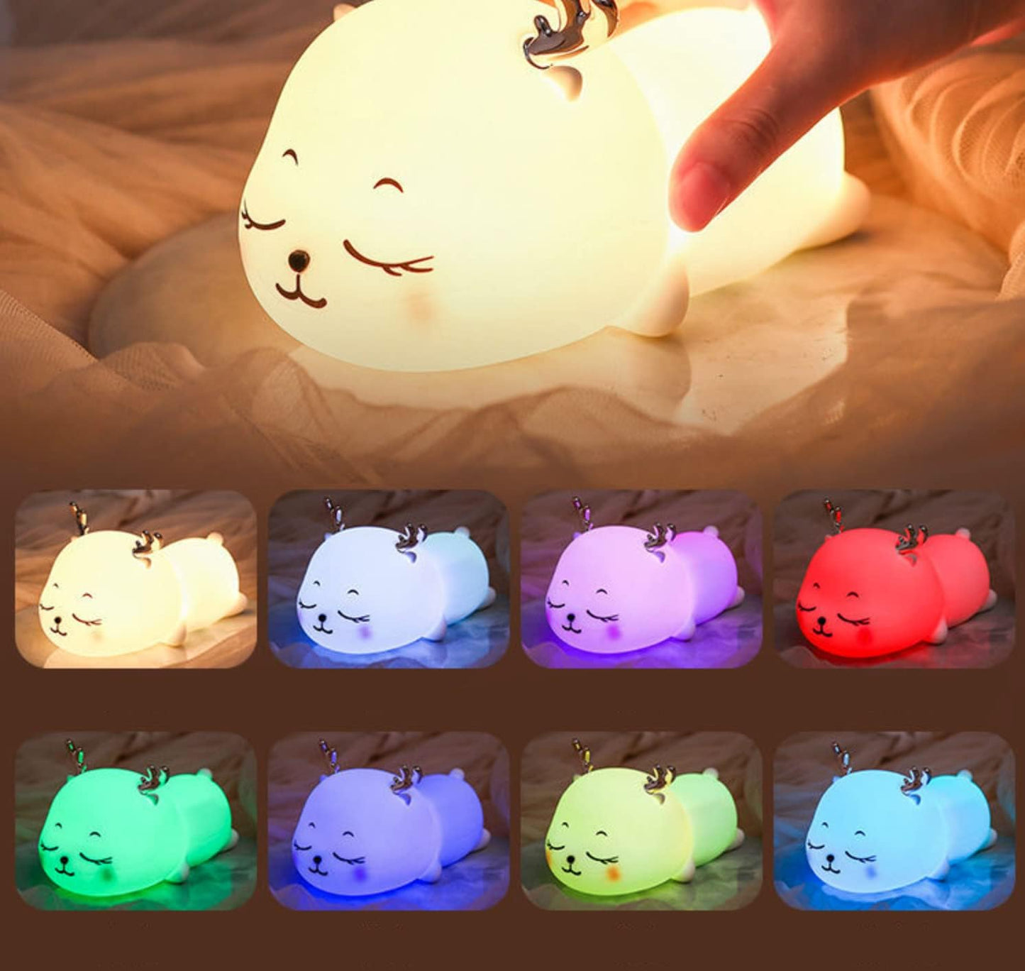 Veriexpress  Night Lamp Deer Silicone Lamp 7 Colors