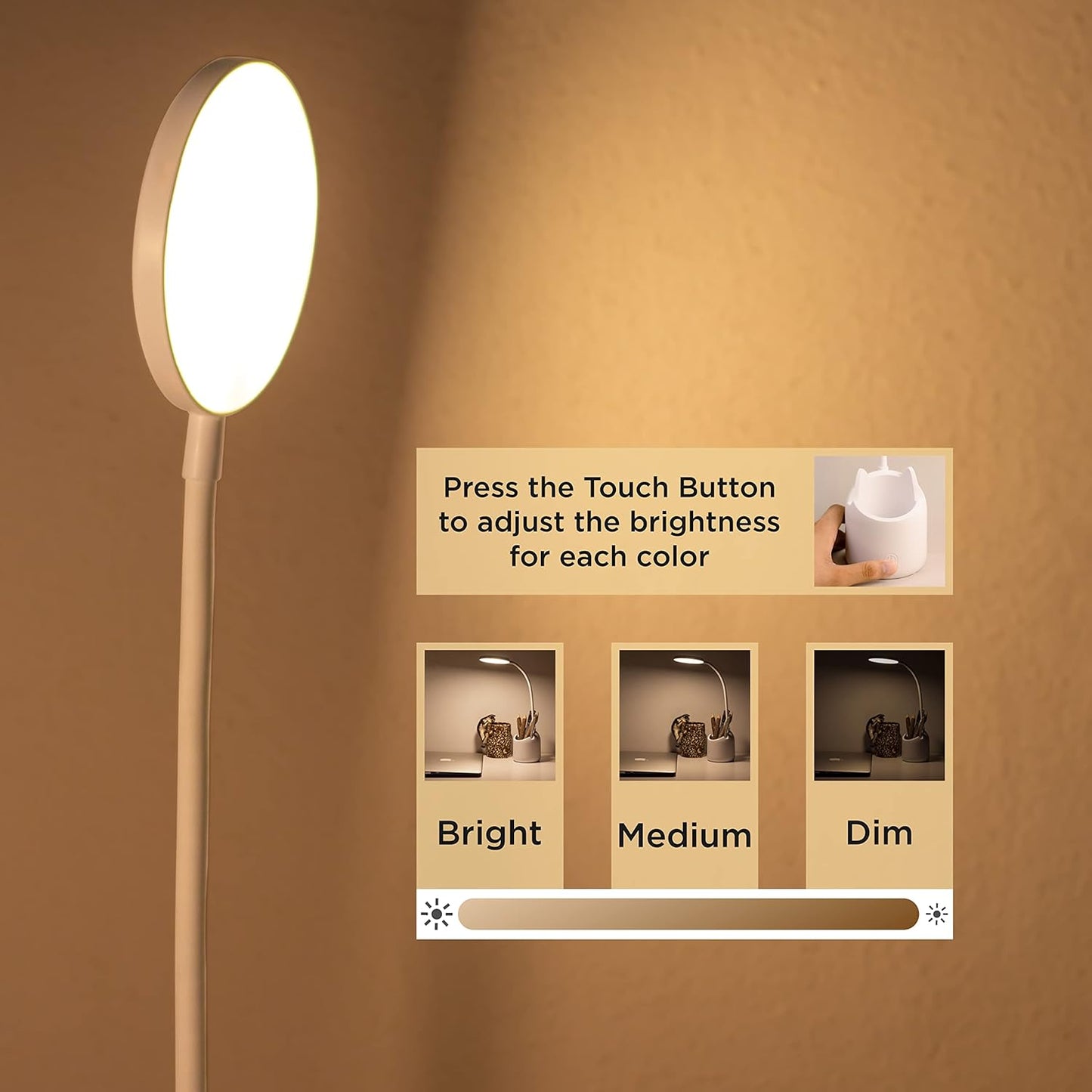 veriexpress Table Lamp Protection Learning Light LED Rechargeable Plug in Student Dormitory Artifact Children's Vision Reading(PACK OF 1 = MULTI COLORE)