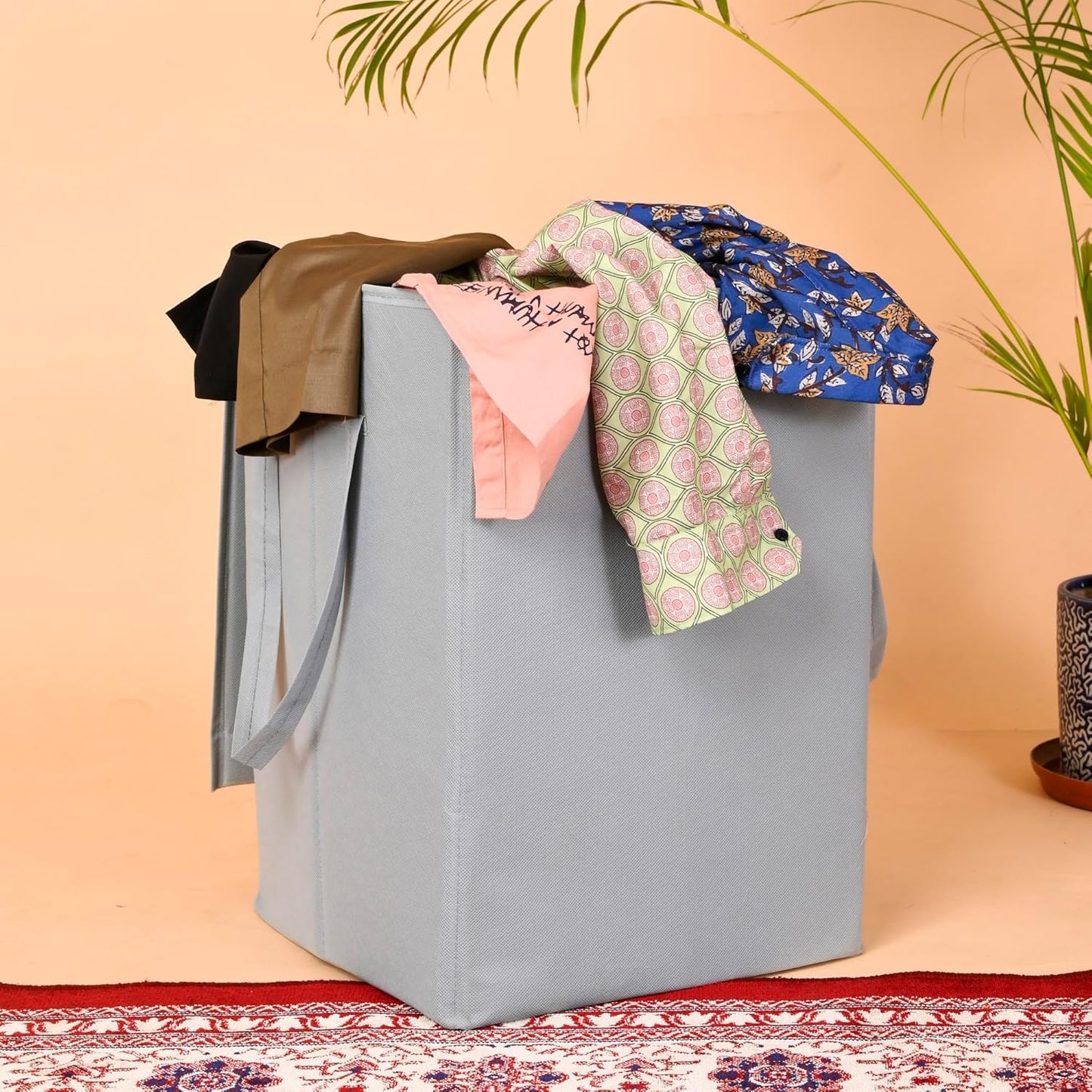 Verixpress Big Size Laundry Basket For Clothes - Waterproof Non Woven Cloth Bag For Storage Clothes, Foldable Laundry Basket Bag With Handle
