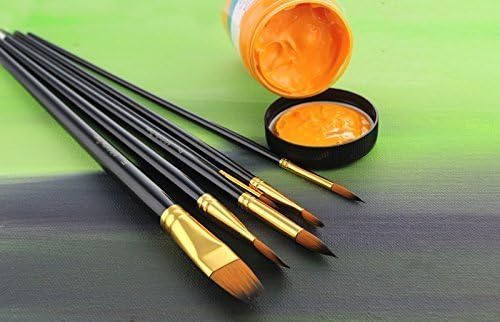 Qatalitic Set of 12 Professional & Exclusive Fine Art Long Handled Premium Paint Brush Set & Zippered Carry Bag with Pop Up Stands for Oil Acrylic Watercolor Painting