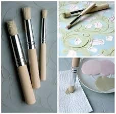 veriexpress Wooden Stencil Brushes Set of 6 Pcs, Bristle Brushes Wood Paint Template Brush, Perfect for Acrylic Painting, Oil Painting, Watercolor Painting, Stencil Project, Card Making & DIY Art Crafts
