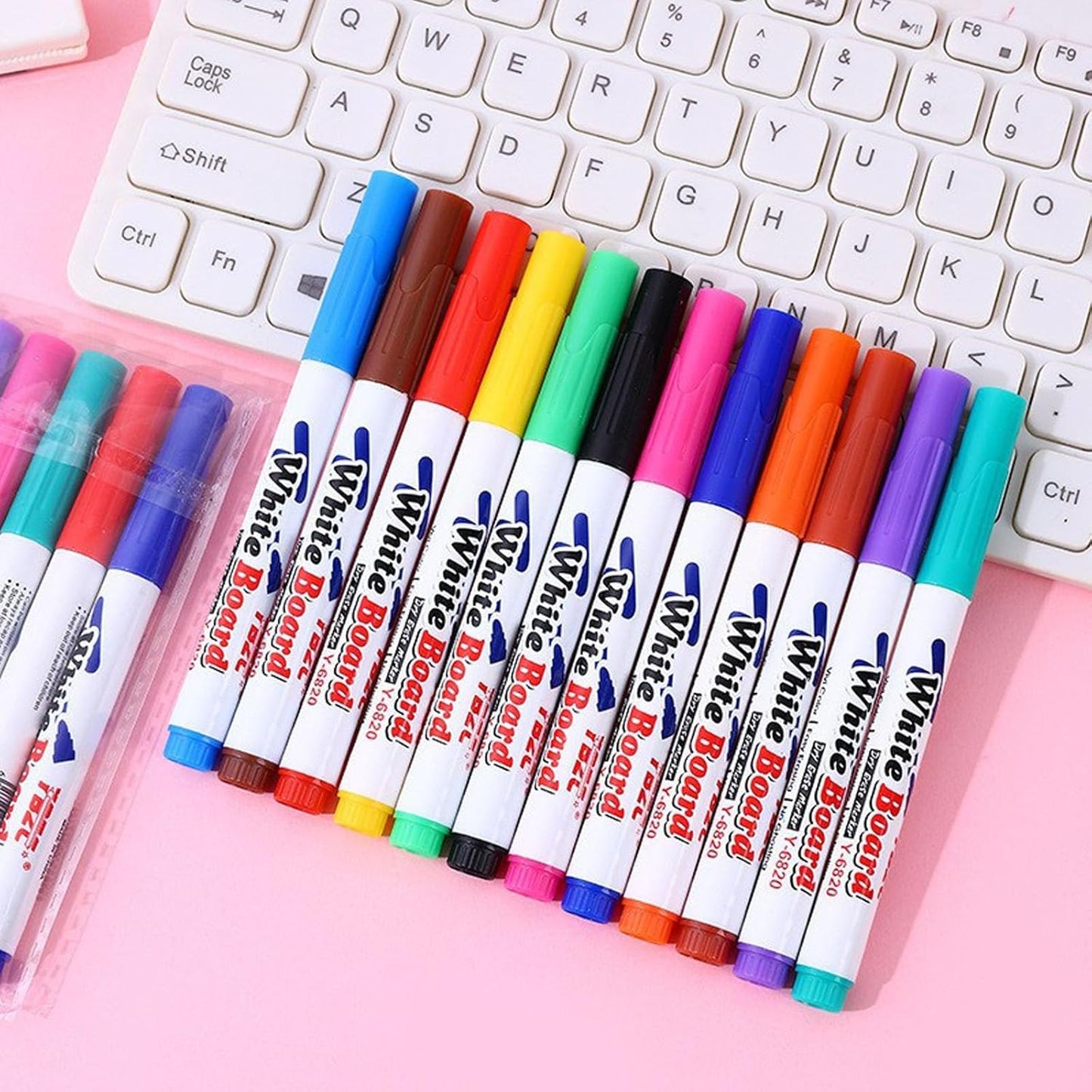 Qatalitic 12 Pcs Multicolour Whiteboard Markers, Dry Erase Boldmarkers, Assorted Vivid Colours, Easy to Erase, Odourless, Long-Lasting, For Kids, Teachers, Arts and Crafts, School and Office