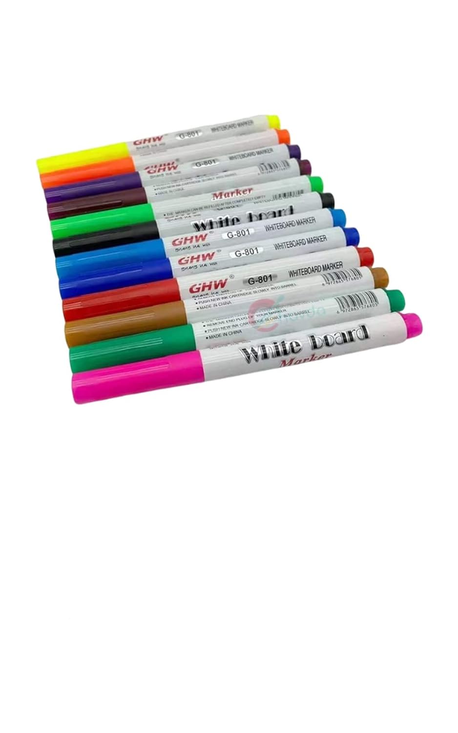Qatalitic 12 Pcs Multicolour Whiteboard Markers, Dry Erase Boldmarkers, Assorted Vivid Colours, Easy to Erase, Odourless, Long-Lasting, For Kids, Teachers, Arts and Crafts, School and Office