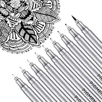 Veriexpress  9pc Micro-Pen Fineliner Ink Pens, Pigment Liner Multiliner Pens Micro Fine Point Drawing Pens for Sketching, Anime, Manga, Artist Illustration, Journaling