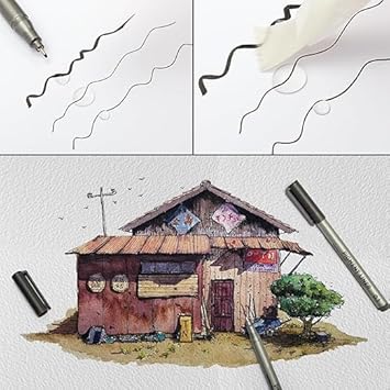 Veriexpress  9pc Micro-Pen Fineliner Ink Pens, Pigment Liner Multiliner Pens Micro Fine Point Drawing Pens for Sketching, Anime, Manga, Artist Illustration, Journaling