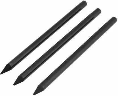 Qatalitic Compressed Charcoal Woodless Graphite Black Charcoal Pencil Set of 3 Non-Toxic Sketching Drawing Stick  (Pack of 3)