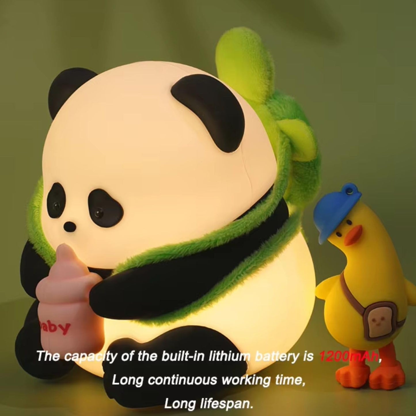 Veriexpress  Baby Panda Rechargeable Silicone Night Lamp - Cute Panda Lamp, Kids Night Light, Nursery Decor, Birthday Gift, Silicone LED Light