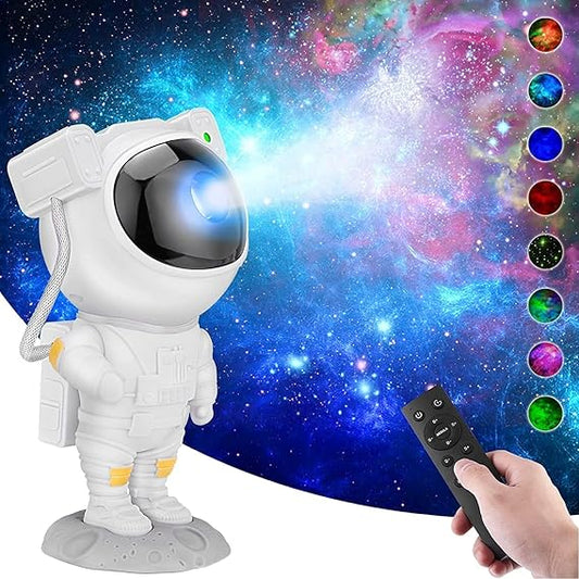 Verixpress Astronaut Light Projector – 360° Galaxy Star Projector with Timer & Remote Control, Ideal for Bedroom Ceiling, Home Decor, and Parties (Corded Electric)