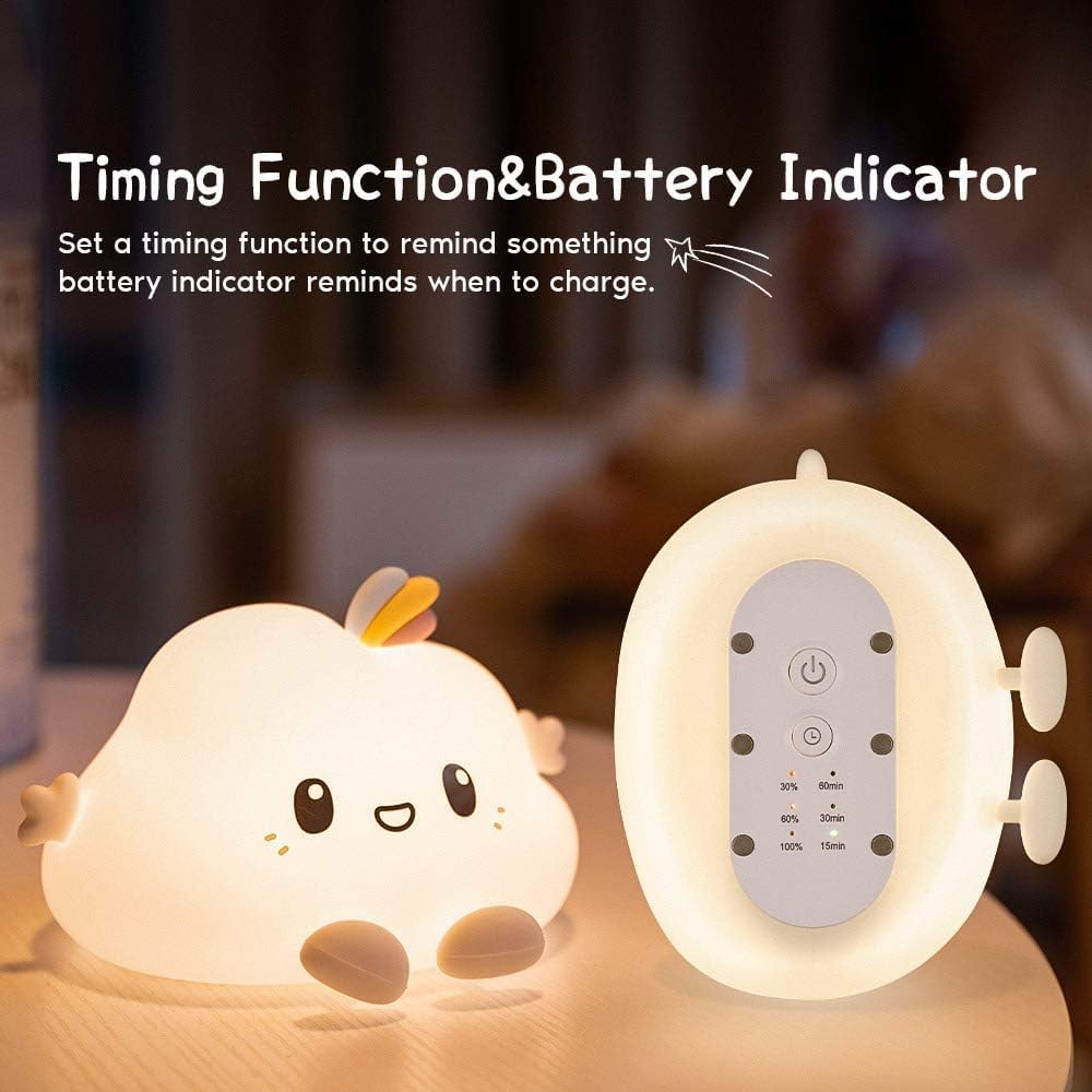 Veriexpress Cloud Rechargeable Silicone Night Lamp - Cloud LED Night Lamp, Kids Night Light, Nursery Decor, Birthday Gift, Silicone LED Light