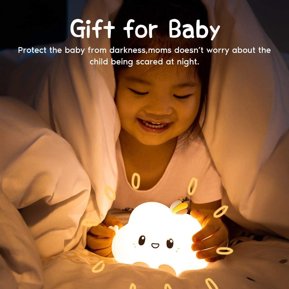Veriexpress Cloud Rechargeable Silicone Night Lamp - Cloud LED Night Lamp, Kids Night Light, Nursery Decor, Birthday Gift, Silicone LED Light