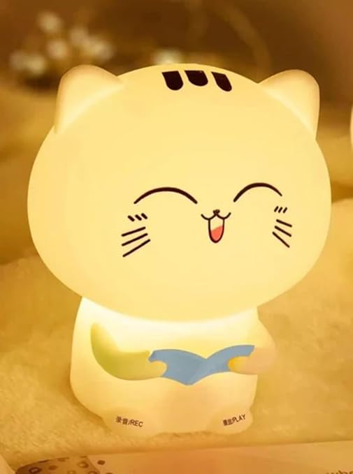 Veriexpress Kitty Lamp, Kitty Gifts, Book Reading Cat Silicone Touch Lamp, Birthday Gift for Girls and Boys, 7 Color Touch Control Led Beside Night Light for Nursery Kids | Kitty Gifts for Girls & Woman