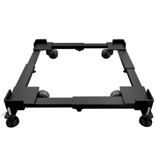Veriexpress Universal & Adjustable Metal Washing Machine Stand (5 KG to 12 KG) | Trolley with Wheels | Single/Double Door Fridge Stand, Air Cooler Stand | 170 KG Capacity, 4 Anti Vibration Pads |Refrigerator stand with Wheels|Dishwasher Stand Trolley