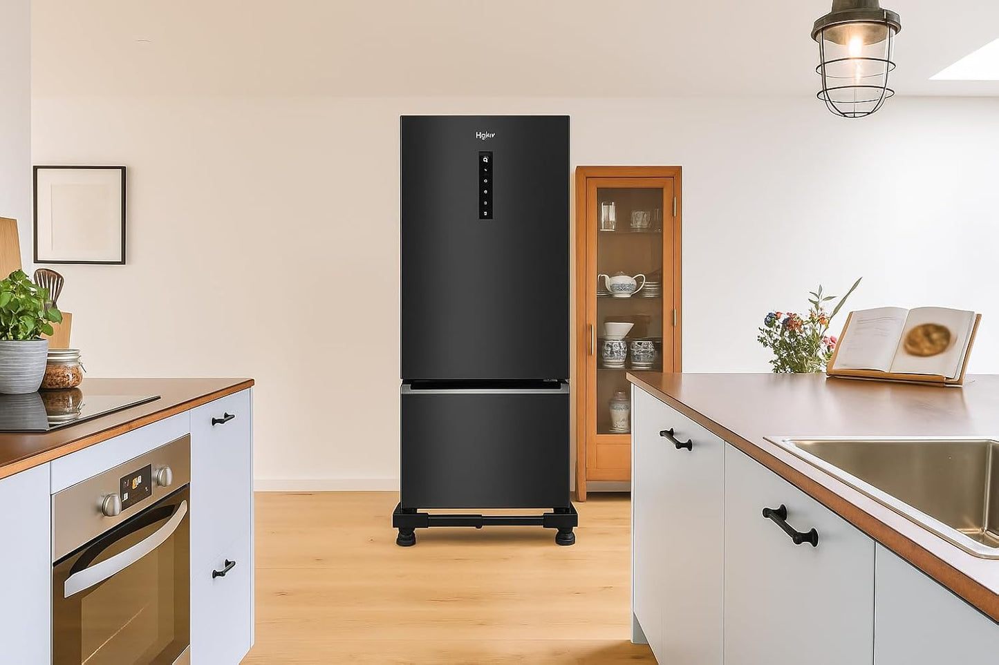Veriexpress Universal & Adjustable Metal Washing Machine Stand (5 KG to 12 KG) | Trolley with Wheels | Single/Double Door Fridge Stand, Air Cooler Stand | 170 KG Capacity, 4 Anti Vibration Pads |Refrigerator stand with Wheels|Dishwasher Stand Trolley