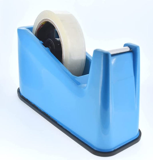 Qatalitic Anti-Skid 0.5 Inch Cello Tape Dispenser with Free Cello Tape for Home, Office, School Use (Random Color)