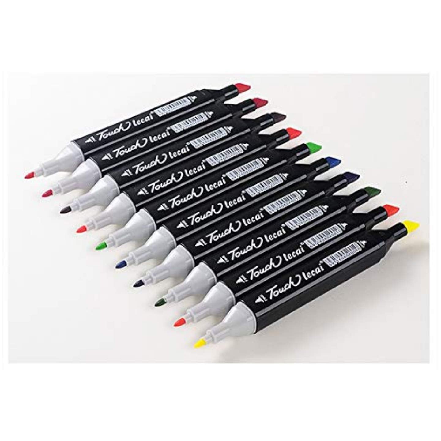 Qatalitic Set of 60 Colors Touch Marker Twin Permanent Art Markers with Dual Tips, Pointed Nib and Flat Nib On Other Side for Painting, Coloring, Designing, Sketching, Drawing, Highlighter, etc.