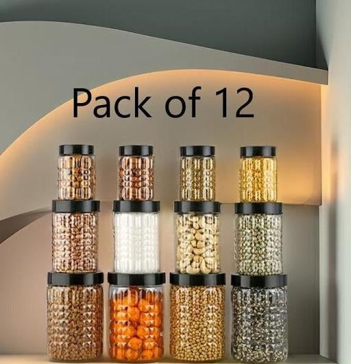 12 PCS Kitchen storage container jar of tea,coffee, Sugar,sipce,pickle , pulses , for gifting , to storage almonds , cashew , pista , kismis , garam masalas , mukhwas , dry fruits more