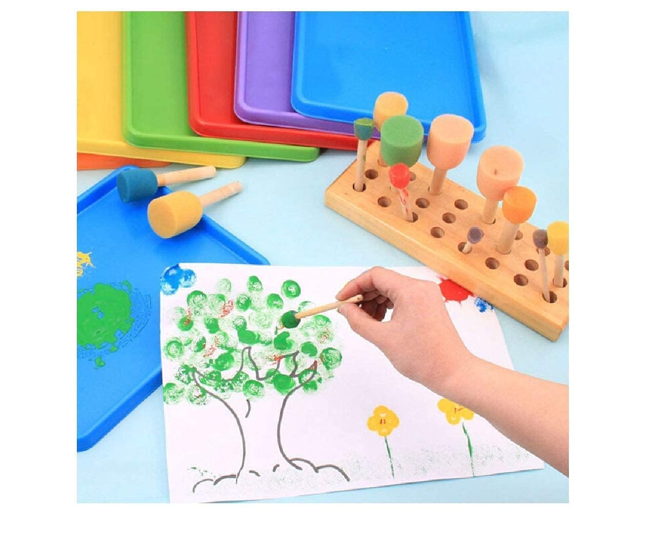 VeriXpress Sponge Brush Combo Set of 13pcs for Painting, Art and Craft Projects