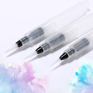 Veriexpress Qatalitic Water Brush Pens Set Of 3 Different Sizes Fine, Medium & Large - Great For Watercolor Paints, Illustrations, Calligraphy, Brush Pen, Multicolor Markers, DIY Art & Craft|Refillable Brush Pens