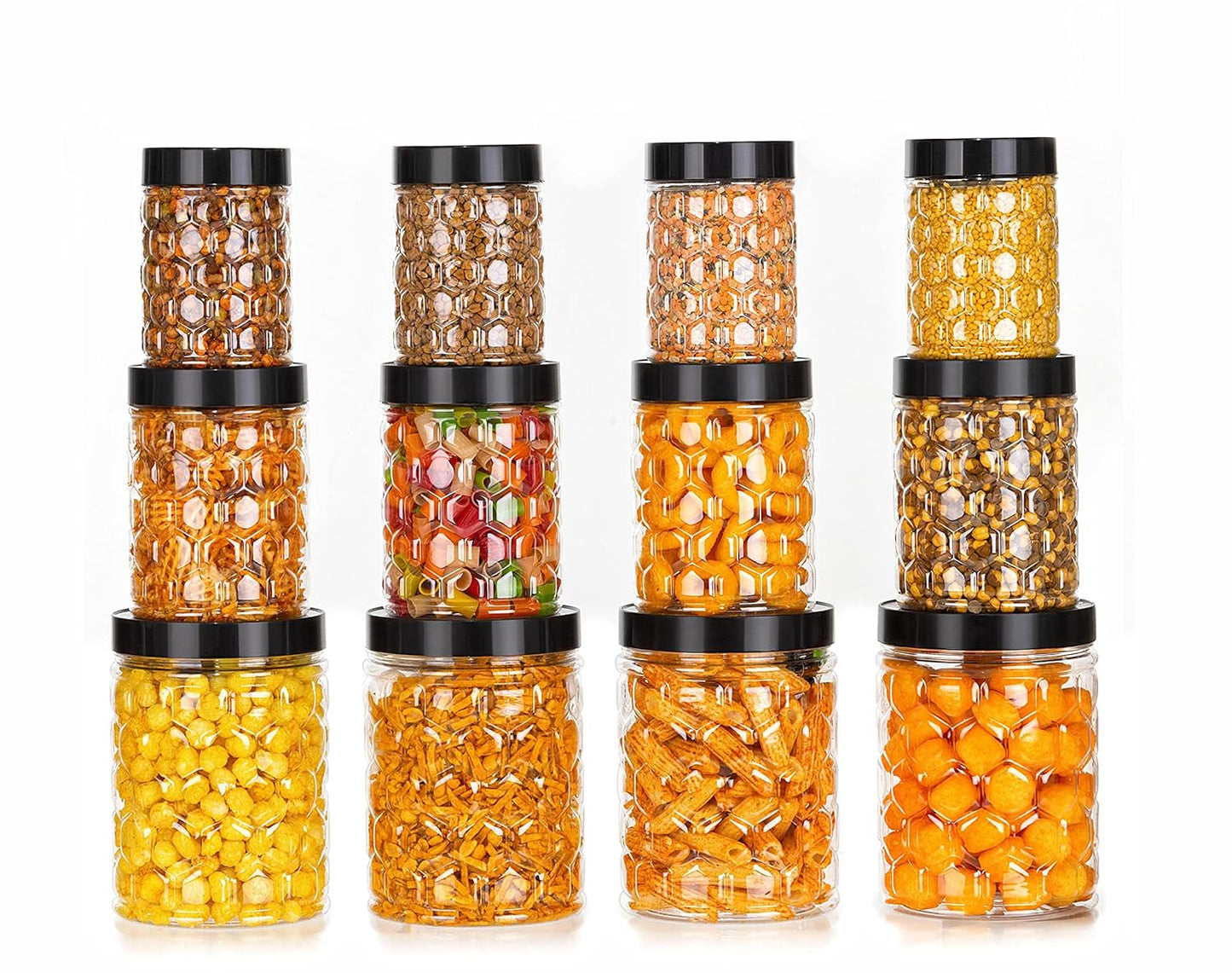 12 PCS Kitchen storage container jar of tea,coffee, Sugar,sipce,pickle , pulses , for gifting , to storage almonds , cashew , pista , kismis , garam masalas , mukhwas , dry fruits more