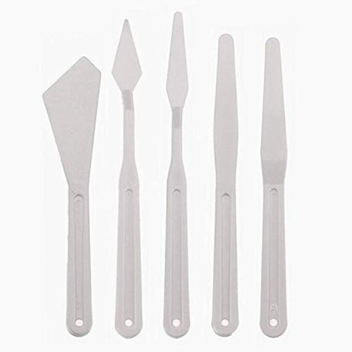 Qatalitic Plastic Palette Knives (Set of 5) | from Beginners to Professionals for Oils, Acrylics, Gouache, Inks