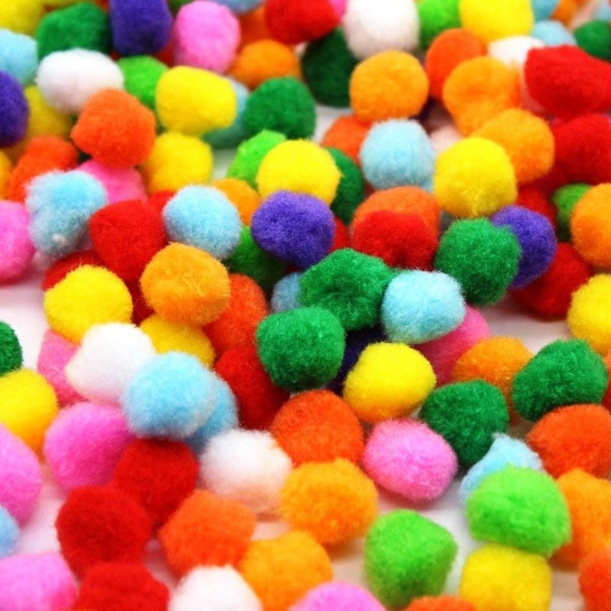 Round Shaped Soft Fluffy Pom-Pom for Art, Craft and Party Decoration, 2cm (Mixed Colour) - Pack of 500