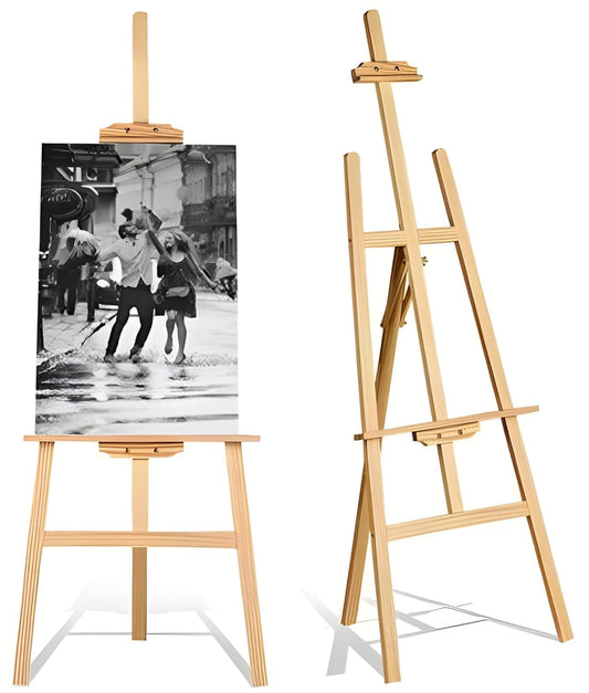 Qatalitic 5 Feet Premium Wooden Painting Easel Stand, Foldable & Adjustable, Perfect for Canvas Painting, Drawing, Wedding Signs, Posters, Displays & Advertisements