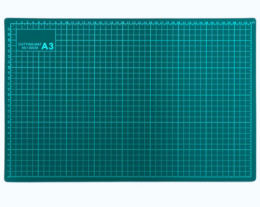 Qatalitic Flexible Cutting Mat, A3 Size (18 X 12 inch), Self-Healing, 5 Layered, Double Sided with Marked Pattern and Grids (Green) - Polyvinyl Chloride