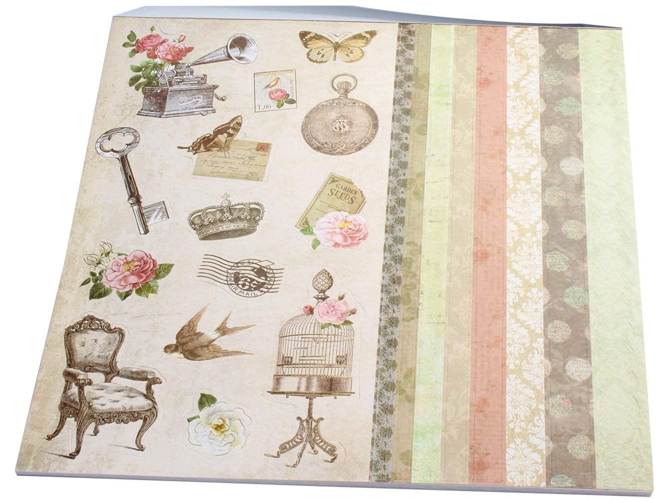 Qatalitic Pattern Design Printed Papers for Art & Craft (VS12006), Size: 12 X 12 Inch for Greeting Cardmaking & Project book making (24 Patterned Sheets + 3 Die Cut Sheets) Paper Designer Paper Pack