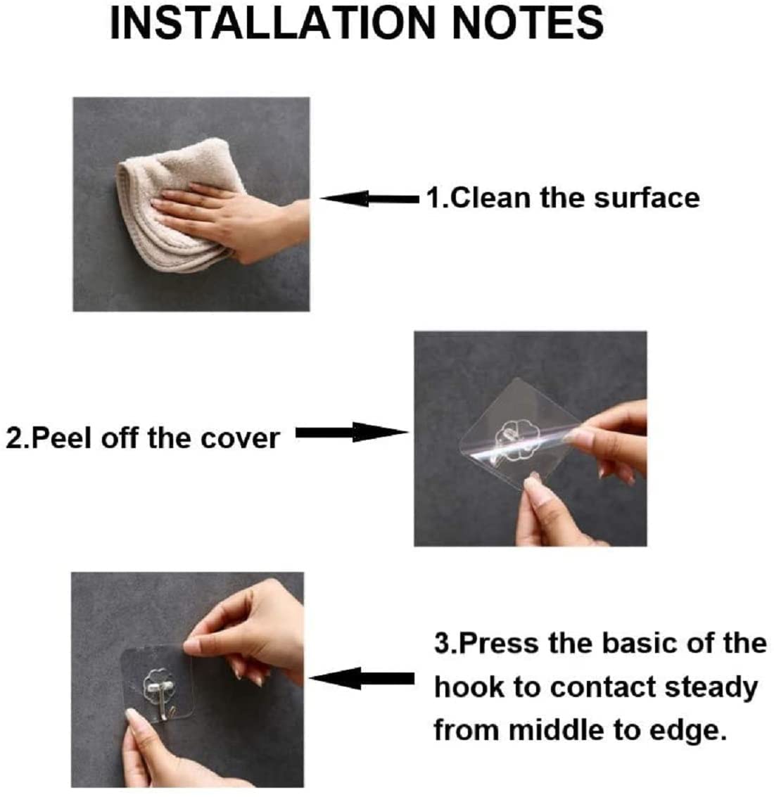 Qatalitic Enterprise PVC Wall Hooks, Pack of 10, Transparent