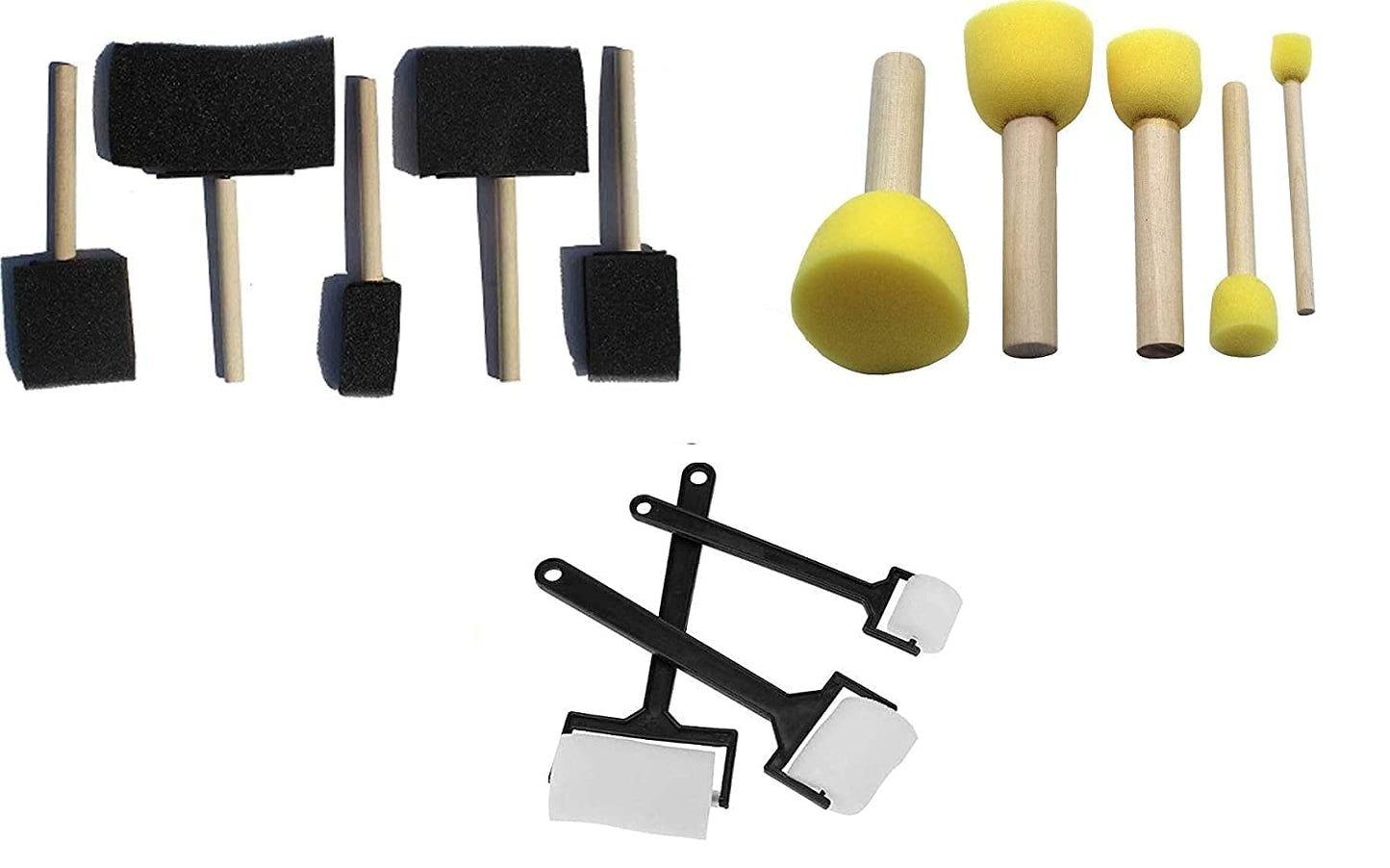 Qatalitic Sponge Brush Combo Set of 13pcs for Painting, Art and Craft Projects