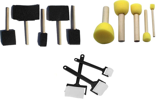Qatalitic Sponge Brush Combo Set of 13pcs for Painting, Art and Craft Projects