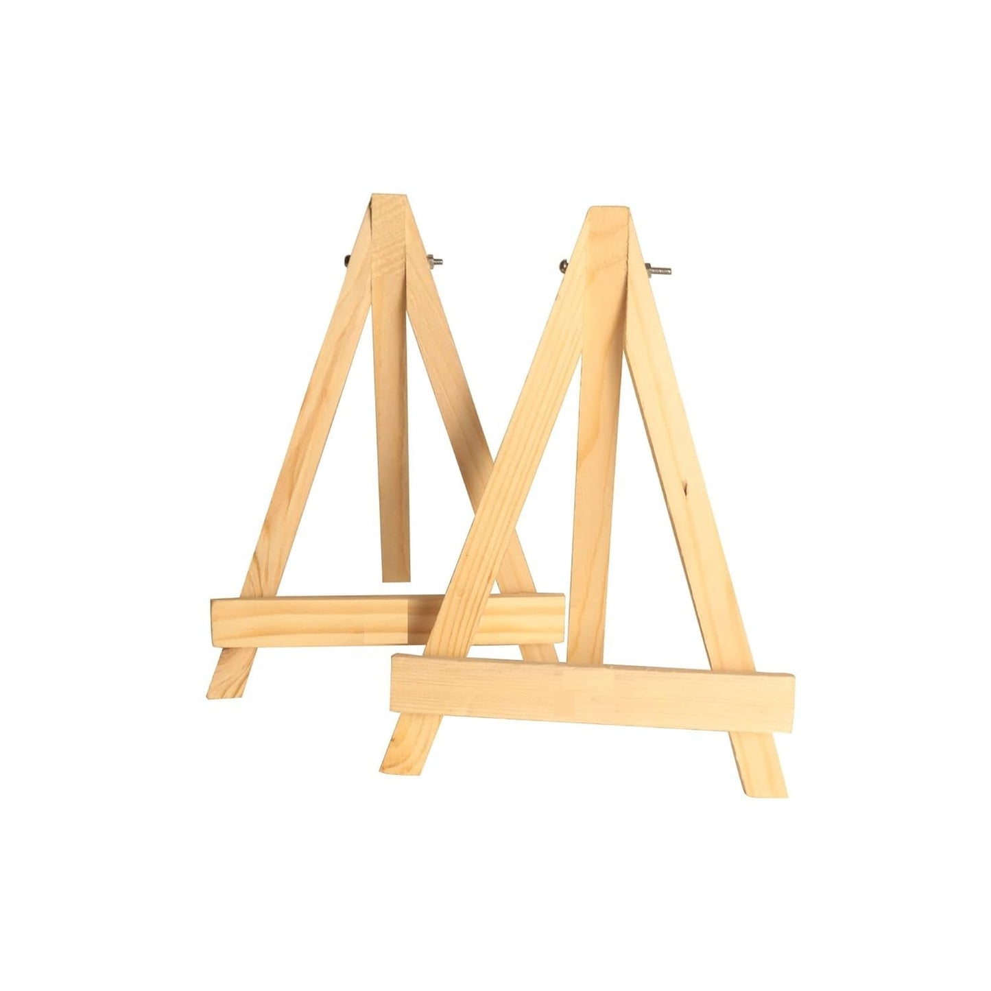 Qatalitic 6 Inch (Set of 2pc.) Mini Wooden Easel Stand, Adjustable Small Tabletop Easels for Artist Painting Mini Canvas, Business Card Display, Students Kids, and Displaying Photos