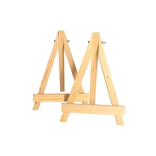 Qatalitic 6 Inch (Set of 2pc.) Mini Wooden Easel Stand, Adjustable Small Tabletop Easels for Artist Painting Mini Canvas, Business Card Display, Students Kids, and Displaying Photos