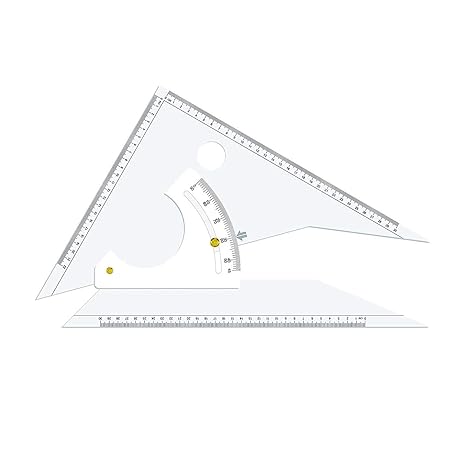 Qatalitic Adjustable Set Square – Inking Edge – Sides Beveled – All 3 Side Markings – Packed in Canvas Cover (12"/ 30cm)