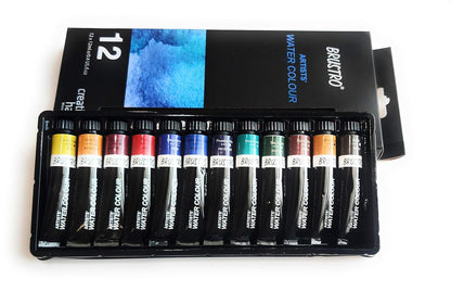 Qatalitic: Set - 12 Vivid Colors in 12ml Tubes, Artists Quality Opaque Watercolors for Crafting and Fine Art Projects