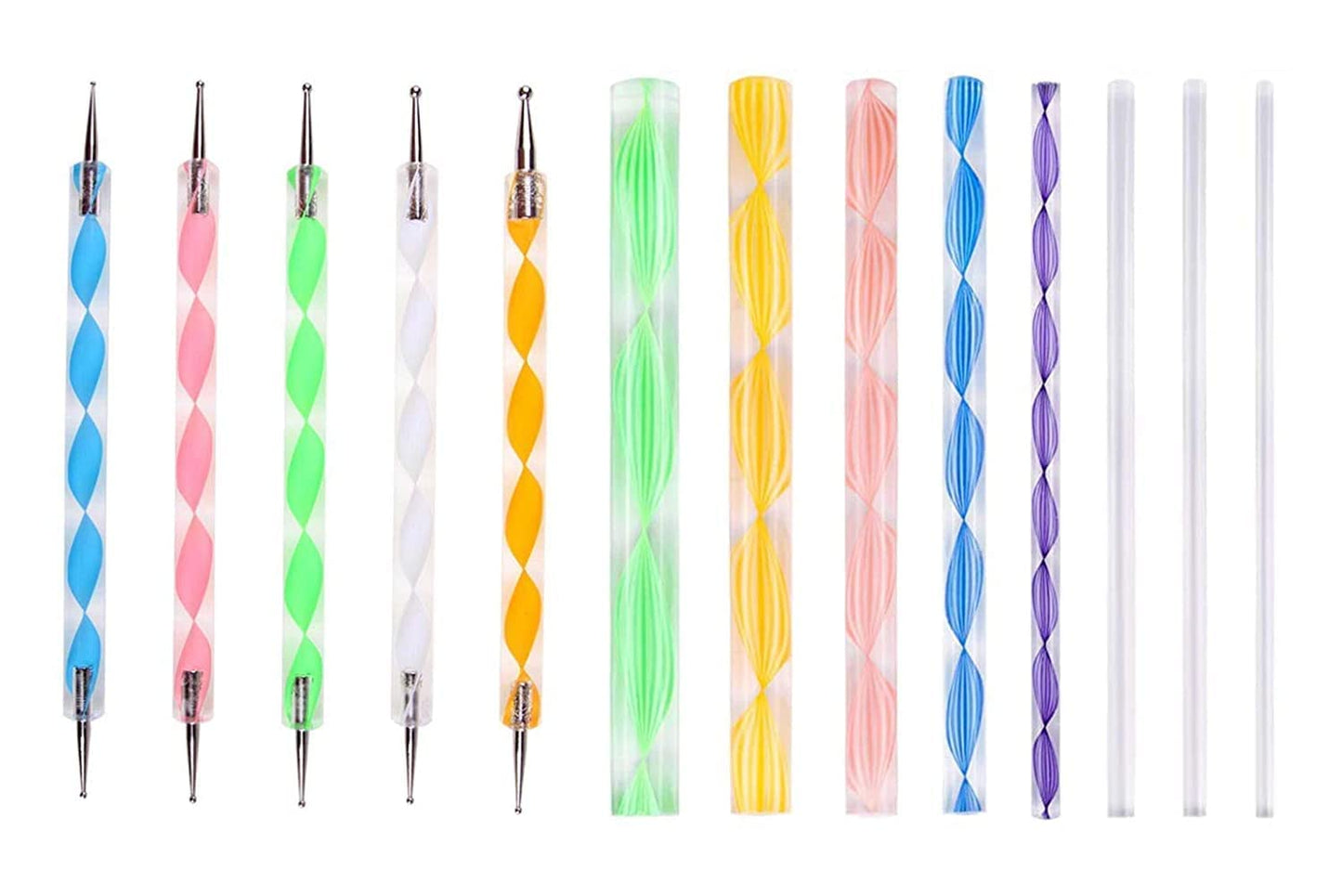 Qatalitic 13 Pcs Mandala and Acrylic Dotting Tool Set, Embossing Stylus for Pottery Ceramic and Polymer Clay for DIY Designs, Clay Sculpting